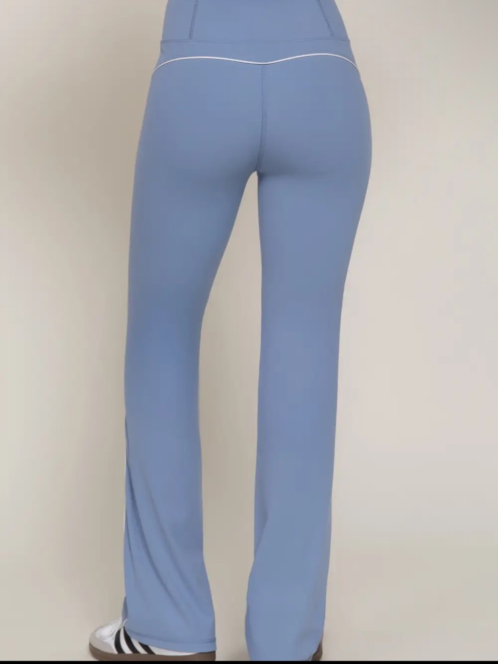 Active Basic Blue Flared Active Pants with Contrast Piping small, medium, large - Picture 2 of 4
